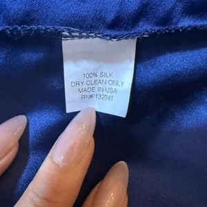 Amanda Uprichard M 100% Liquid Silk‎ Shift Dress Blue Career Office Made In USA thumbnail 11