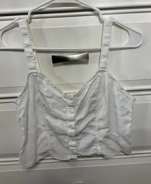 Brandy Melville White Button-Front Crop Camisole thumbnail 1