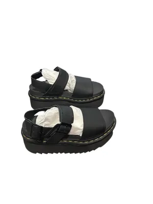 Dr. Martens Voss Quad Leather Strap Platform Sandals size 6 Black thumbnail 3