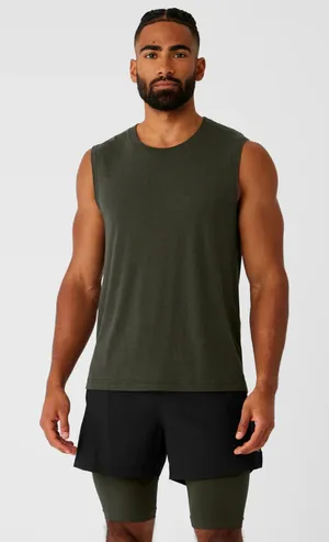 Alo Yoga THE TRIUMPH MUSCLE TANK Size Medium Green NWT thumbnail 1
