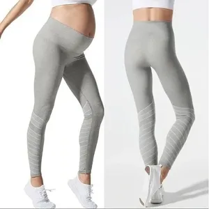 Blanqi Maternity Leggings Women Medium Gray Seamless Support Activewear thumbnail 2