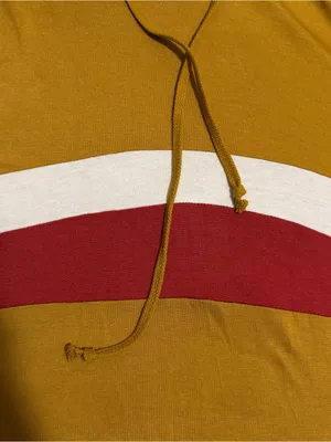2000s vintage style yellow, red, and white color block hoodie thumbnail 5