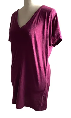 Mossimo Supply Co. Rich Purple V-Neck Short Sleeve Tee Size L thumbnail 1