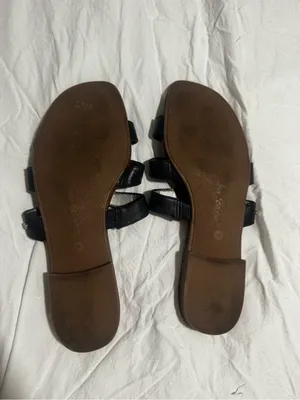 Sam Edelman Bryna Black Leather Strappy Slide Sandals for Women thumbnail 4