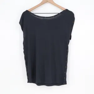 Forever 21 Top Womens M Grommet Trim Boat Neck Black Sleeveless Good thumbnail 6