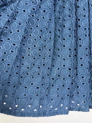 Abercrombie & Fitch Blue Eyelet Lace Skater Skirt NWT Women Sz S Boho Preppy thumbnail 7