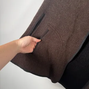 J. McLaughlin Cape Poncho Alpaca Wool Coat Brown Open Front Old Money Women M/L thumbnail 4