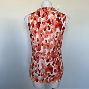 NEW Dana Buchman XS Cowl Neck Sleeveless Abstract Top terracota casual workwear thumbnail 6