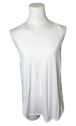 Lululemon White Mesh Vent Athletic Tank Top‎ Loose Fit Workout Womens M thumbnail 1