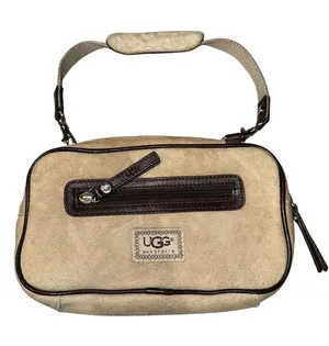 RARE Ugg MINI Handbag Shoulder Bag Purse 8x5x1" Suede Shearling Pouch MINTcond. thumbnail 1