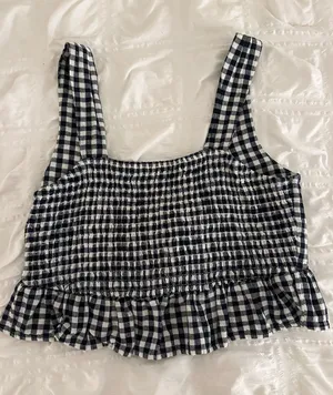 American Eagle Gingham Crop Top thumbnail 1