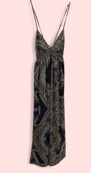 Fire Los Angeles maxi tie strap babydoll dress boho whimsigoth mermaid festival thumbnail 3