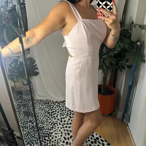 Aritzia Wilfred Aperature Tie Back Mini Dress Light Pink Size Small thumbnail 4
