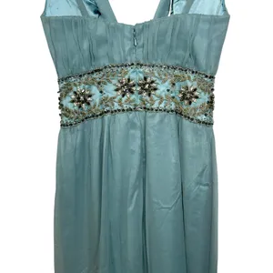NWT Mandalay N Turquoise Silk Beaded Embellished Maxi Evening Gown Dress Size 6 thumbnail 9