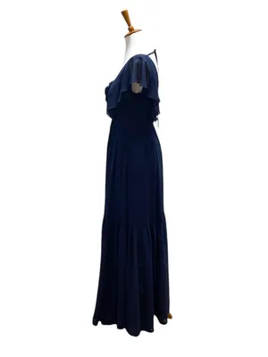 White By Vera Wang Maxi Dress Navy Blue Size 2 Wedding Special Occasion Boho thumbnail 10