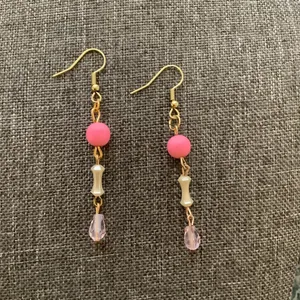 New sharp pink  gold earrings thumbnail 3