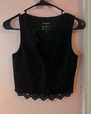 Floral lace top Black thumbnail 1