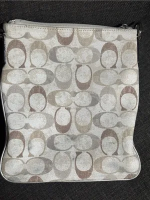 Coach Kristin Swing Bag Crossbody Sequin Signature white Brown thumbnail 5