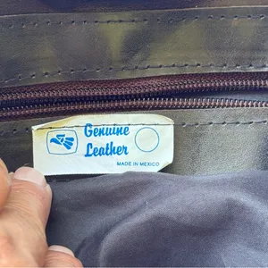 Vintage 90’s Genuine Leather Drawstring Backpack Brown thumbnail 5