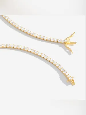 Mint Lilly 3mm Tennis Necklace 18k Gold Plated / 18" NWT thumbnail 3