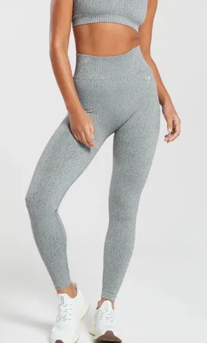Gymshark Adapt Animal Seamless Leggings Grey Marl‎ High Waisted Women Size M thumbnail 1