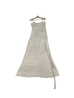 Jessica Simpson White Lace Maxi Dress Sheer Slip Lined Bridal Coquette M Summer thumbnail 8