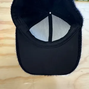 Boutique Black Fuzzy Rhinestone Swan Baseball Cap Adjustable Crystal Bling Hat thumbnail 6