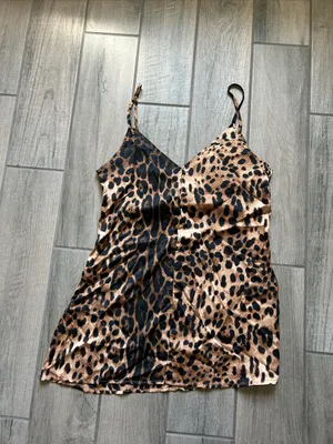 Nasty Gal Leopard Print Mini Slip Dress - Black & Brown thumbnail 3