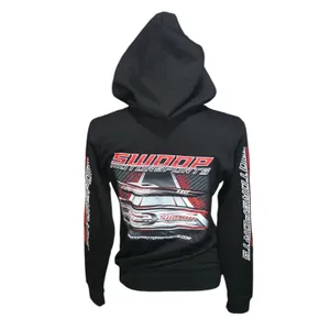 Independent Trading Company Swoop Motorsports Black Zip-Up Hoodie Sweatshirt Unisex XS thumbnail 5