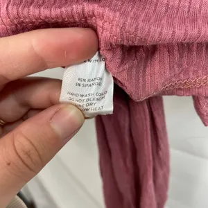Lulus‎ women's mauve pink try me out ribbed tie wrap stretch v-neck top XS thumbnail 7
