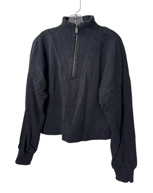 Sweaty Betty Quarter Zip Sweatshirt Charcoal Grey Cropped Funnel Neck Pullover thumbnail 1