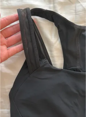 Lululemon Dark Grey Sports Bra strappy mesh size 2 thumbnail 4