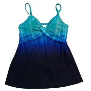 Miraclesuit Size US 8 Belle Trois Marra Tankini Top Gradient Blue Front Twist thumbnail 1