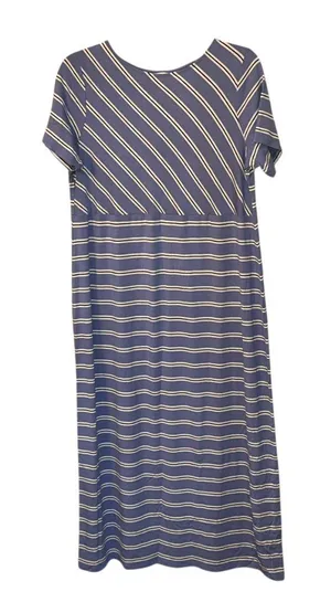 J.‎ Jill Multi Directional Stripe Short Sleeve Maxi Dress 1X Summer Sheath NWT thumbnail 1