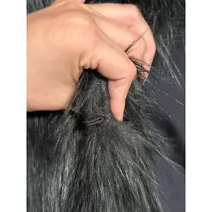 Ann Taylor LOFT Black Faux‎ Fur Vegan Chunky Vest Mob Wife Western Glam XS/S thumbnail 6