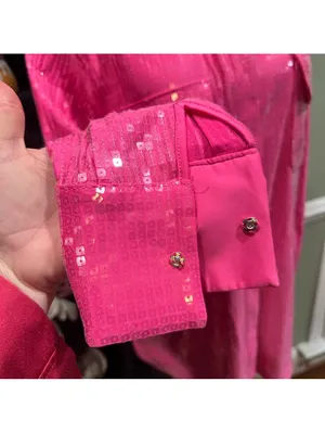 Rachel Zoe Hot Pink Sequin Button-Down Top (Size S, NWT) thumbnail 4