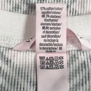 Victoria’s Secret Pink Black White Plaid Thermal Henley Top Tee T-Shirt Size Medium thumbnail 4