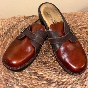 NAOT Avignon Everyday Clog Luggage Brown / Mine Brown Leather Strap 9 EXC COND thumbnail 2