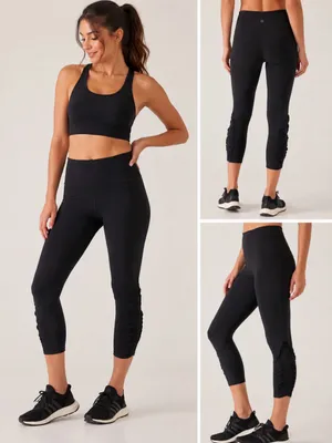 Athleta Black High-Rise Cropped Leggings with Ruched Calf thumbnail 2
