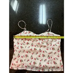 Abercrombie And Fitch Cherry Tank Top Shirt Sz M Summer Ruched Abercrombie &fitc thumbnail 6