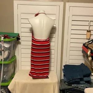 Mossimo Supply Co. Red and White Striped Backless Dress thumbnail 4