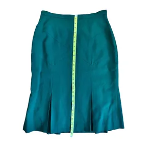 Doncaster Skirt Womens Size 6 Green A-Line Midi Pleated Hem Work Formal thumbnail 15