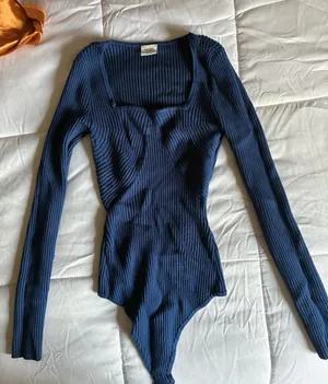 Abercrombie navy sweetheart sweater bodysuit S thumbnail 1