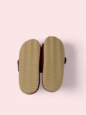Cozy Faux Fur Cross-Band Slides - Burgundy thumbnail 5