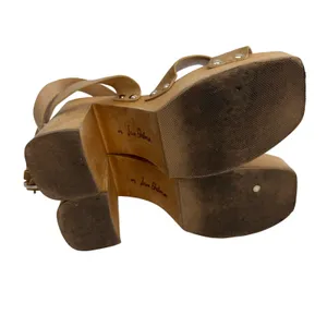 Sam Edelman‎ Rosalind Tan Suede Wooden Platform Sandals Size 8M Studded Clogs thumbnail 7