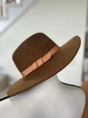 Brown Wool Faux Leather Trim Cowboy Hat (22 inch interior circumference) thumbnail 2