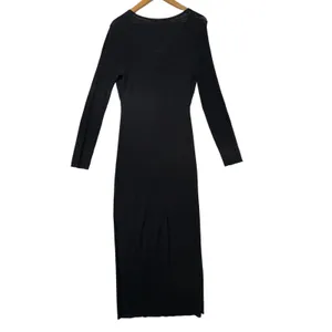 ASTR The Label Black Twist Front Ribbed Knit Long Sleeve‎ Midi Dress Medium thumbnail 6