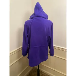 Vintage 90s L.L. Bean Purple Fleece Hooded Parka Jacket Cinch Waist Gorpcore thumbnail 6