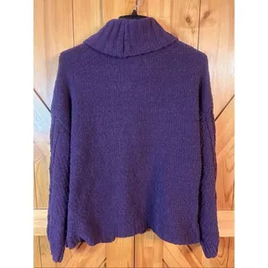 Seven7 Chenille Turtleneck Sweater Purple Size Medium (5668) thumbnail 5