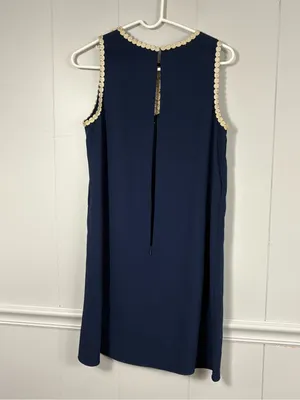 Lilly Pulitzer Navy Nala Shift Dress 4 Gold Crochet Lace Neckpiece Preppy Summer thumbnail 7
